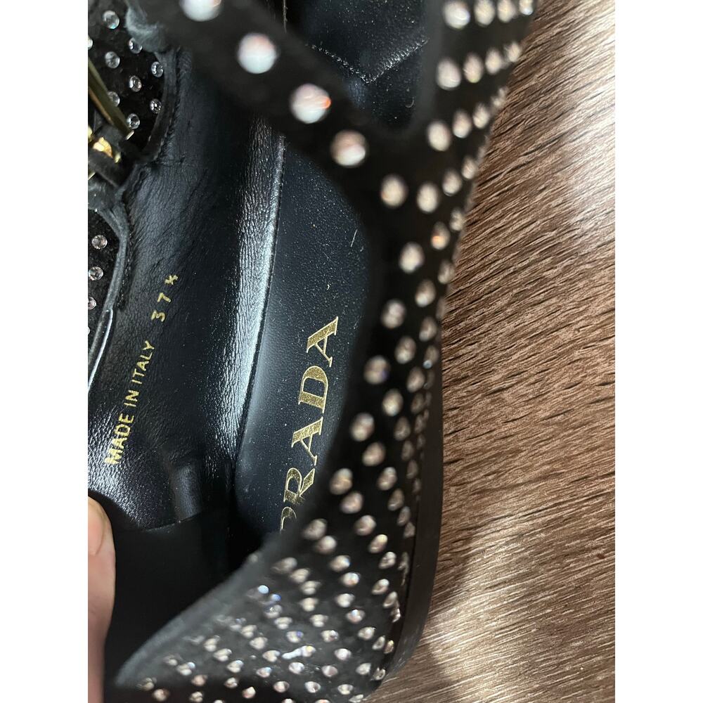 Prada Suede Ballerinas with Crystals Size 37.5 - Picture 11 of 16